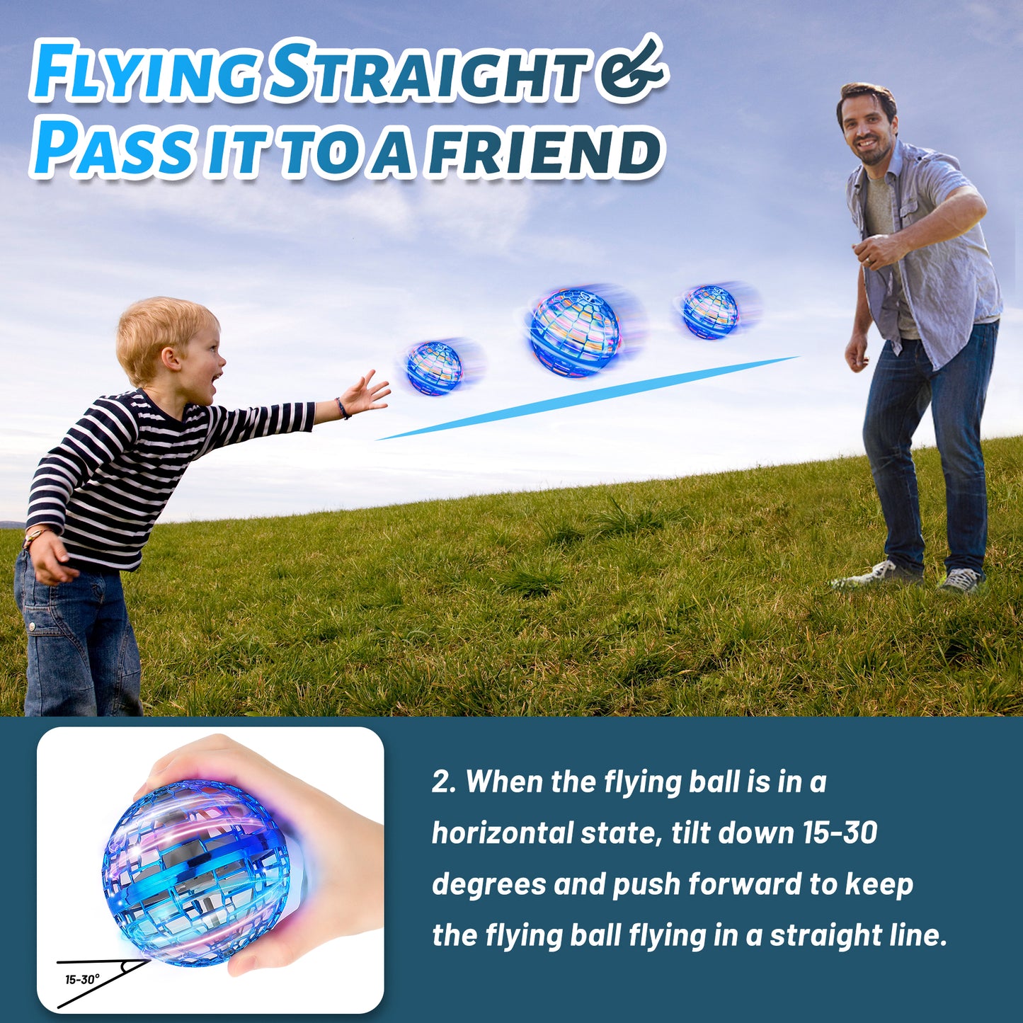 Beavo Flying Nebula Orb Ball Toy Hover Ball Cool Magic Controller Spinner Mini Drone Flying Floating Ball Toys LED Lights 360° Rotating Flying Space Orb for Kids Adults Boomerang Ball Indoor Outdoor